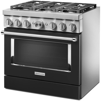 Kitchen Aid KitchenAid 36" Imperial Black Commercial Style Dual Fuel Sealed Burner Range - C — thumbnail 5