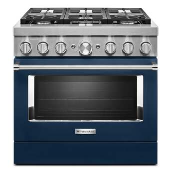 Kitchen Aid KitchenAid 36" Ink Blue Commercial Style Dual Fuel Sealed Burner Range - Convect