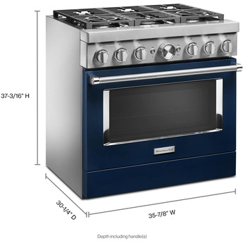 Kitchen Aid KitchenAid 36" Ink Blue Commercial Style Dual Fuel Sealed Burner Range - Convect — thumbnail 18