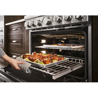 Kitchen Aid KitchenAid 36" Misty Blue Commercial Style Dual Fuel Sealed Burner Range - Conve — thumbnail 29