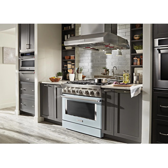 Kitchen Aid KitchenAid 36" Misty Blue Commercial Style Dual Fuel Sealed Burner Range - Conve — thumbnail 31