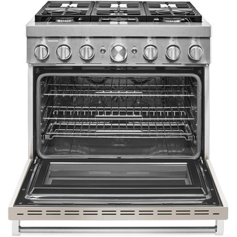 Kitchen Aid KitchenAid 36" Matte Milkshake Commercial Style Dual Fuel Sealed Burner Range - — thumbnail 13