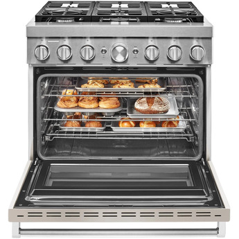 Kitchen Aid KitchenAid 36" Matte Milkshake Commercial Style Dual Fuel Sealed Burner Range - — thumbnail 14