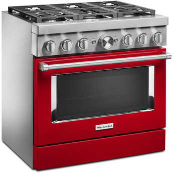Kitchen Aid KitchenAid 36" Passion Red Commercial Style Dual Fuel Sealed Burner Range - Conv — thumbnail 37