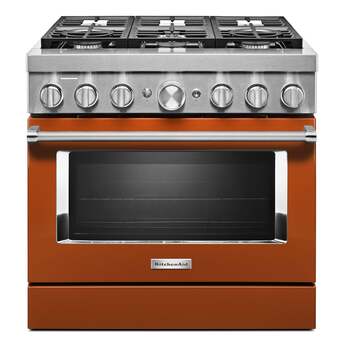 Kitchen Aid KitchenAid 36" Scorched Orange Commercial Style Dual Fuel Sealed Burner Range -