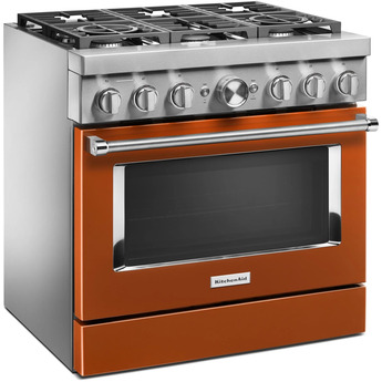 Kitchen Aid KitchenAid 36" Scorched Orange Commercial Style Dual Fuel Sealed Burner Range - — thumbnail 27