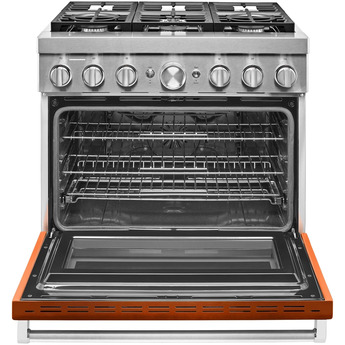 Kitchen Aid KitchenAid 36" Scorched Orange Commercial Style Dual Fuel Sealed Burner Range - — thumbnail 31