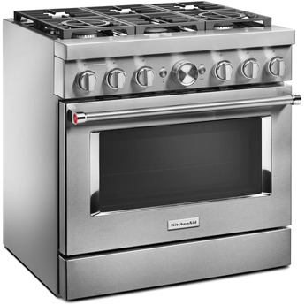 Kitchen Aid KitchenAid 36" Stainless Steel Commercial Style Dual Fuel Sealed Burner Range - — thumbnail 33