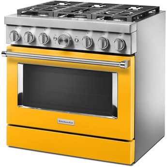 Kitchen Aid KitchenAid 36" Yellow Pepper Commercial Style Dual Fuel Sealed Burner Range - Co — thumbnail 30