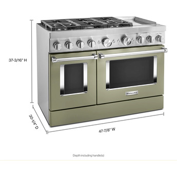 Kitchen Aid KitchenAid 48" Avocado Cream Commercial Style Dual Fuel Double Oven Sealed Burne — thumbnail 16