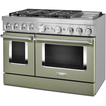 Kitchen Aid KitchenAid 48" Avocado Cream Commercial Style Dual Fuel Double Oven Sealed Burne — thumbnail 2