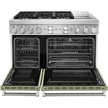 Kitchen Aid KitchenAid 48" Avocado Cream Commercial Style Dual Fuel Double Oven Sealed Burne — thumbnail 21