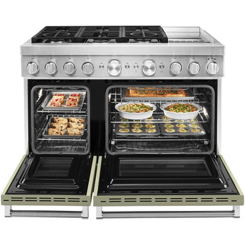 Kitchen Aid KitchenAid 48" Avocado Cream Commercial Style Dual Fuel Double Oven Sealed Burne — thumbnail 5