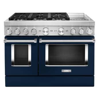 Kitchen Aid KitchenAid 48" Ink Blue Commercial Style Dual Fuel Double Oven Sealed Burner Ran