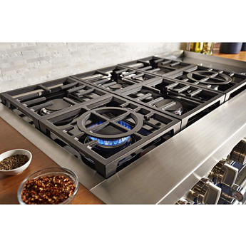 Kitchen Aid KitchenAid 48" Ink Blue Commercial Style Dual Fuel Double Oven Sealed Burner Ran — thumbnail 6