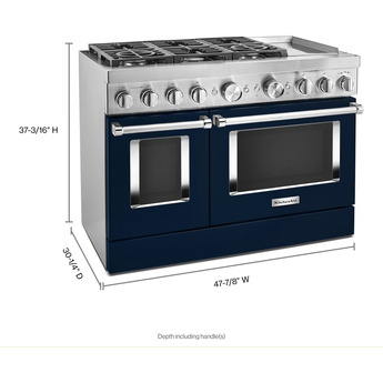 Kitchen Aid KitchenAid 48" Ink Blue Commercial Style Dual Fuel Double Oven Sealed Burner Ran — thumbnail 9