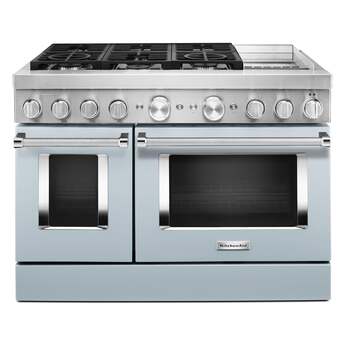 Kitchen Aid KitchenAid 48" Misty Blue Commercial Style Dual Fuel Double Oven Sealed Burner R