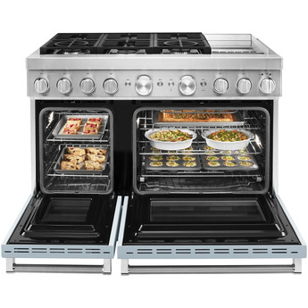 Kitchen Aid KitchenAid 48" Misty Blue Commercial Style Dual Fuel Double Oven Sealed Burner R — thumbnail 21