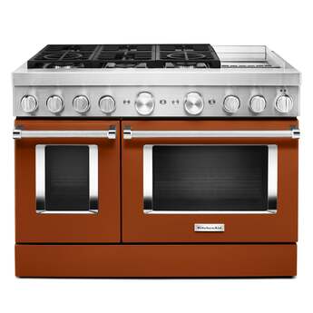 Kitchen Aid KitchenAid 48" Scorched Orange Commercial Style Dual Fuel Double Oven Sealed Bur