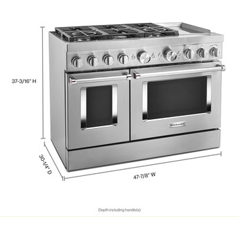 Kitchen Aid KitchenAid 48" Stainless Steel Commercial Style Dual Fuel Double Oven Sealed Bur — thumbnail 14