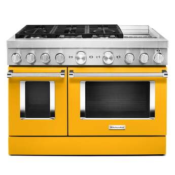 Kitchen Aid KitchenAid 48" Yellow Pepper Commercial Style Dual Fuel Double Oven Sealed Burne