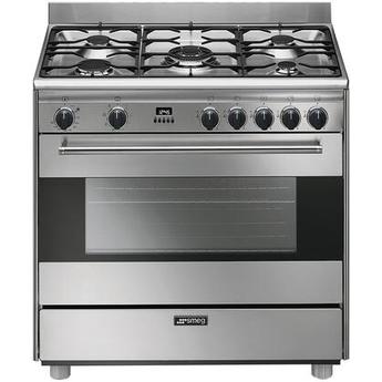 Smeg S9GMXU 36 Inch Stainless Steel Dual Fuel Convection Freestanding Range