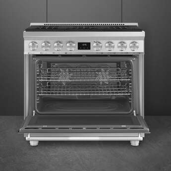 Smeg SPR36UGMX 36 Inch Dual Fuel Freestanding Range — thumbnail 12