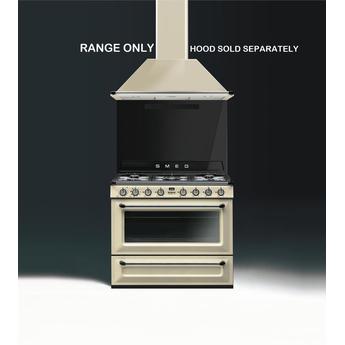 Smeg TRU90P Victoria Series 36 Inch Natural Gas, Dual Fuel Freestanding Range in Cream — thumbnail 2