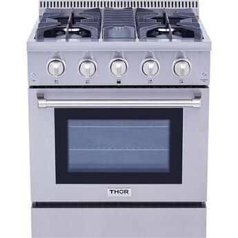 Thor Kitchen Professional 30" Stainless Steel Dual Fuel Sealed Burner Range