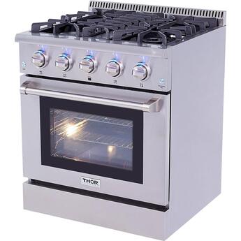 Thor Kitchen Professional 30" Stainless Steel Dual Fuel Sealed Burner Range — thumbnail 6