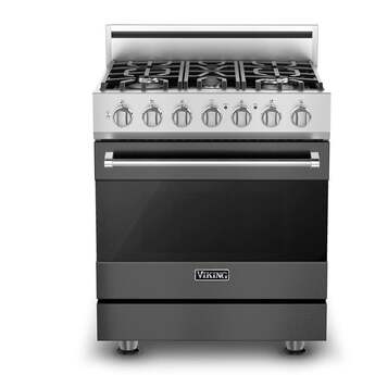 Viking RVDR33025BDG 3 Series 30 Inch Damascus Grey Dual Fuel Convection Freestanding Range