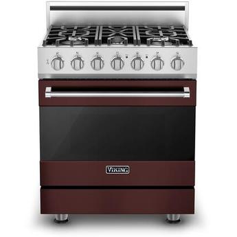 Viking RVDR33025BKA 3 Series 30 Inch Kalamata Red Dual Fuel Convection Freestanding Range