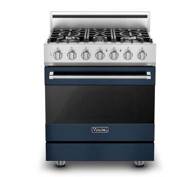Viking RVDR33025BSB 3 Series 30 Inch Slate Blue Dual Fuel Convection Freestanding Range