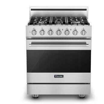 Viking RVDR33025BSSLP 3 Series 30 Inch Stainless Steel Dual Fuel Convection Freestanding Range
