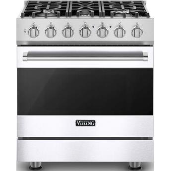 Viking RVDR33025BWHLP 3 Series 30 Inch White Dual Fuel Convection Freestanding Range