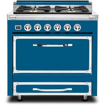 Viking TVDR3614BAB Tuscany Series 36 Inch Alluvial Blue Dual Fuel Convection Freestanding Range