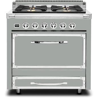 Viking TVDR3614BAG Tuscany Series 36 Inch Arctic Grey Dual Fuel Convection Freestanding Range