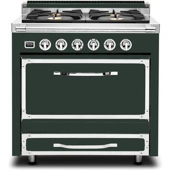 Viking TVDR3614BBF Tuscany Series 36 Inch Blackforest Green Dual Fuel Convection Freestanding Range