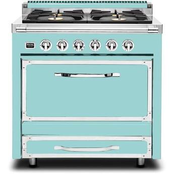 Viking TVDR3614BBW Tuscany Series 36 Inch Bywater Blue Dual Fuel Convection Freestanding Range