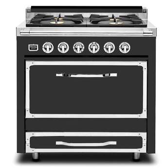 Viking TVDR3614BCS Tuscany Series 36 Inch Cast Black Dual Fuel Convection Freestanding Range