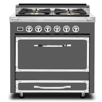 Viking TVDR3614BDG Tuscany Series 36 Inch Damascus Grey Dual Fuel Convection Freestanding Range