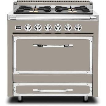 Viking TVDR3614BPG Tuscany Series 36 Inch Pacific Grey Dual Fuel Convection Freestanding Range