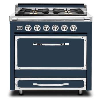 Viking TVDR3614BSB Tuscany Series 36 Inch Slate Blue Dual Fuel Convection Freestanding Range