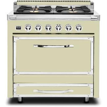 Viking TVDR3614BVC Tuscany Series 36 Inch Vanilla Cream Dual Fuel Convection Freestanding Range