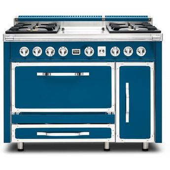 Viking TVDR4814GAB Tuscany Series 48 Inch Alluvial Blue Dual Fuel Convection Double Oven Freestanding Range