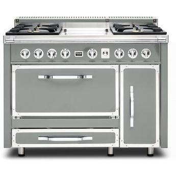 Viking TVDR4814GAG Tuscany Series 48 Inch Arctic Grey Dual Fuel Convection Double Oven Freestanding Range