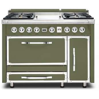 Viking TVDR4814GCY Tuscany Series 48 Inch Cypress Green Dual Fuel Convection Double Oven Freestanding Range