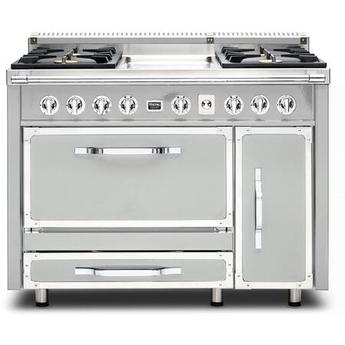 Viking TVDR4814GPG Tuscany Series 48 Inch Pacific Grey Dual Fuel Convection Double Oven Freestanding Range