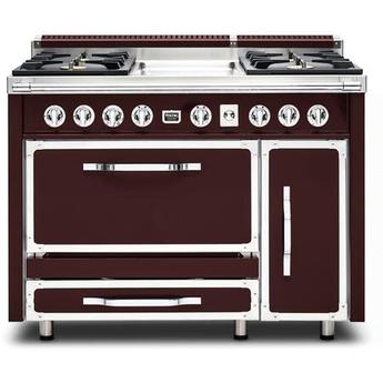 Viking TVDR4814GRE Tuscany Series 48 Inch Reduction Red Dual Fuel Convection Double Oven Freestanding Range