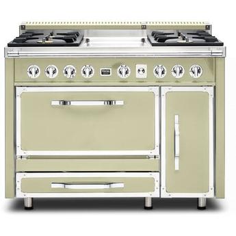 Viking TVDR4814GVC Tuscany Series 48 Inch Vanilla Cream Dual Fuel Convection Double Oven Freestanding Range